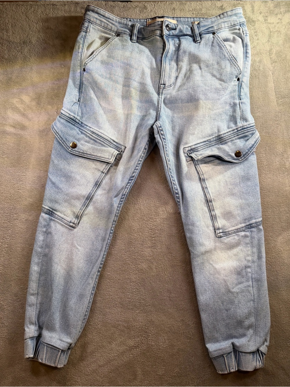 Guess Men’s Cargo jogger jeans light blue Denim wash Size 34